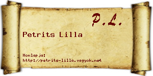 Petrits Lilla névjegykártya