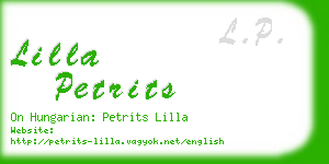 lilla petrits business card